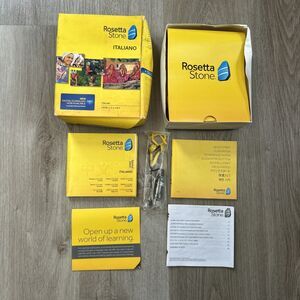 Rosetta Stone Italian Level 1-5 Italiano Language CD Set w/ Headphones & Code